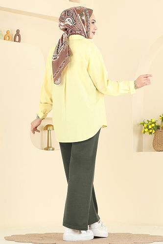 moda selvim بنطلون اخضر عفني 1016ETT926 - Thumbnail