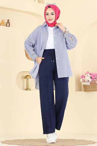 moda selvim Pants 1016ETT926 Navy Blue - Thumbnail