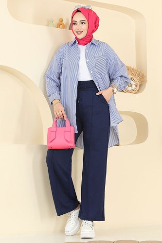 moda selvim بنطلون كحلي 1016ETT926 - Thumbnail