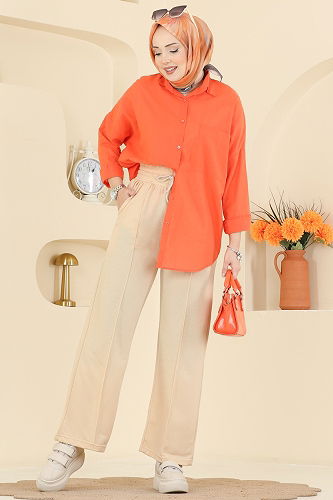 moda selvim بنطلون بيج 1016ETT926 - Thumbnail