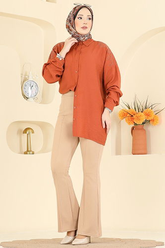 moda selvim Pants 1106BRZ597 Beige - Thumbnail