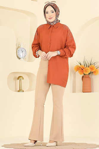 moda selvim Pants 1106BRZ597 Beige - Thumbnail