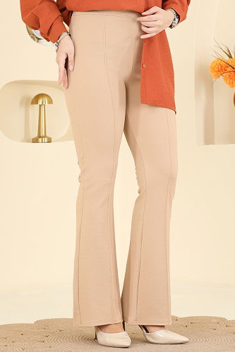 moda selvim بنطلون بيج 1106BRZ597 - Thumbnail