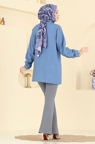 moda selvim Pants 1106BRZ597 Light Gray - Thumbnail