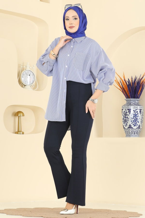 Modaselvim Pants Pants 1106BRZ597 Navy Blue