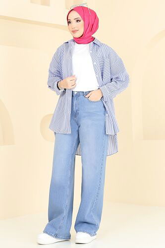 moda selvim Pants 11071PGS1067 Denim - Thumbnail