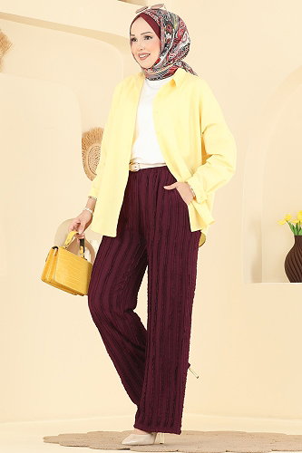 moda selvim Pants 154NZRK1200 Damson - Thumbnail