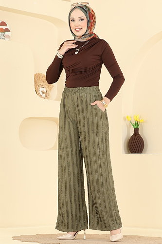 moda selvim بنطلون اخضر عفني 154NZRK1200 - Thumbnail