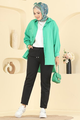 moda selvim بنطلون أسود 250MP806 - Thumbnail