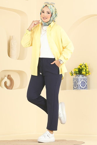 moda selvim بنطلون كحلي 250MP806 - Thumbnail