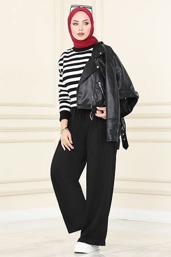 moda selvim Pants 3042MNT741 Black - Thumbnail