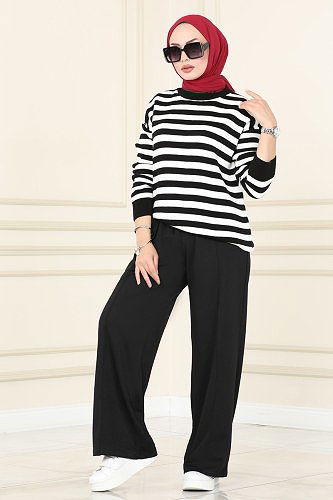 moda selvim Pants 3042MNT741 Black - Thumbnail