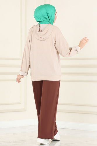 moda selvim PANTS 3042MNT741 Brown - Thumbnail