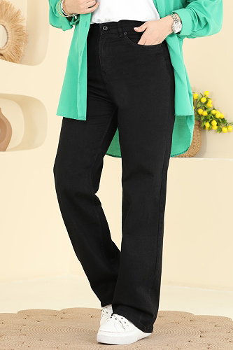 moda selvim بنطلون أسود 3326LD1070 - Thumbnail