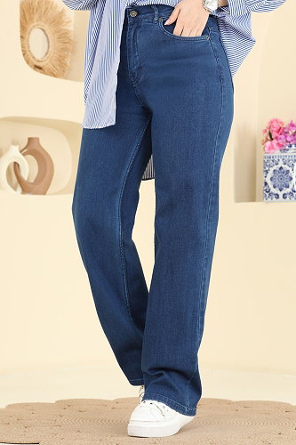 moda selvim بنطلون جينز غامق 3326LD1070 - Thumbnail