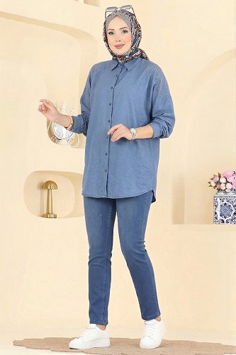 moda selvim Pants 3330LD1070 Dark Denim - Thumbnail