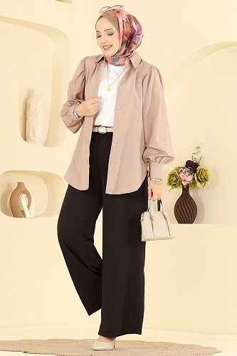 moda selvim Pants 3888BLU797 Bitter Brown - Thumbnail