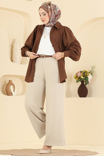 moda selvim Pants 3888BLU797 Stone - Thumbnail