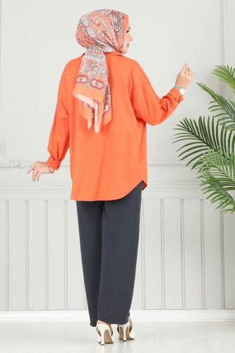 moda selvim بنطلون رمادي غامق 4053PM271 - Thumbnail