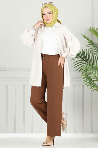 moda selvim Pants 4053PM271 Brown - Thumbnail