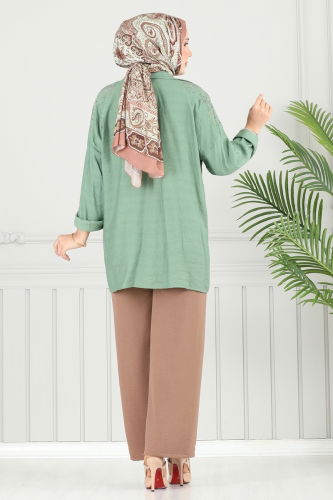 moda selvim بنطلون بيج غامق 4053PM271 - Thumbnail