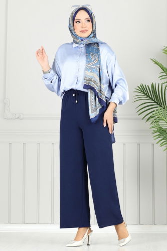 moda selvim Pants 4053PM271 Navy Blue - Thumbnail