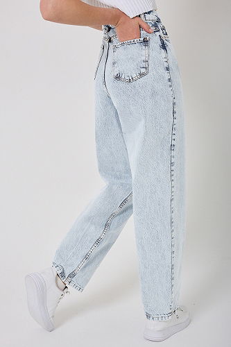 moda selvim Pants 4605DRN1147 Washed Light Jeans - Thumbnail