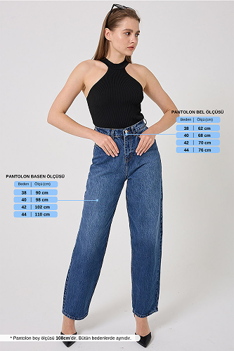 moda selvim بنطلون جينز غامق 4605DRN1148-M - Thumbnail