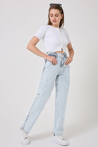moda selvim Pants 4605DRN1148-M Washed Light Jeans - Thumbnail