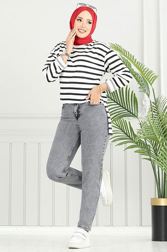 moda selvim Pants 4607DRN1147 Washed Anthracite - Thumbnail