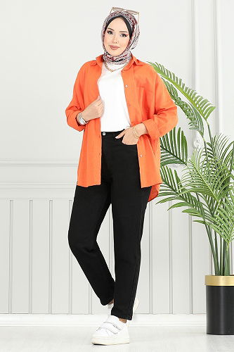 moda selvim بنطلون جينز أسود 4607DRN1148-M - Thumbnail