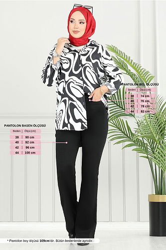 moda selvim بنطلون جينز أسود 4608DRN1148-M - Thumbnail