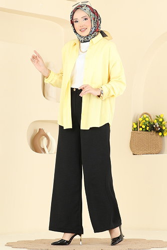 moda selvim بنطلون أسود 5012BM387 - Thumbnail