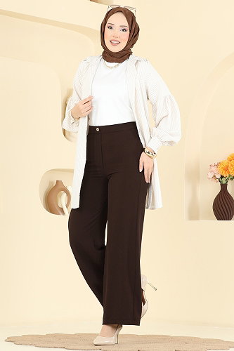 moda selvim Pants 5012BM387 Brown - Thumbnail