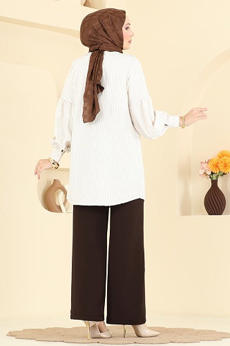 moda selvim Pants 5012BM387 Brown - Thumbnail