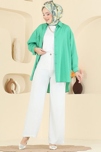moda selvim Pants 5012BM387 Ecru - Thumbnail