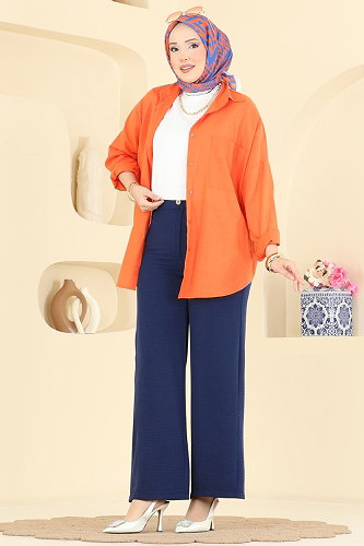 moda selvim Pants 5012BM387 Navy Blue - Thumbnail