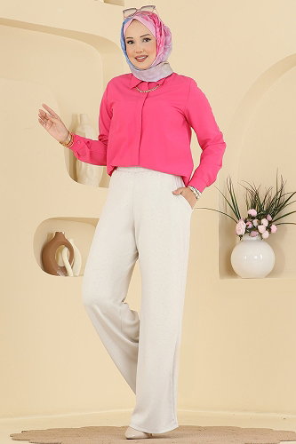 moda selvim Pants 5674ZNNK1102 Stone - Thumbnail