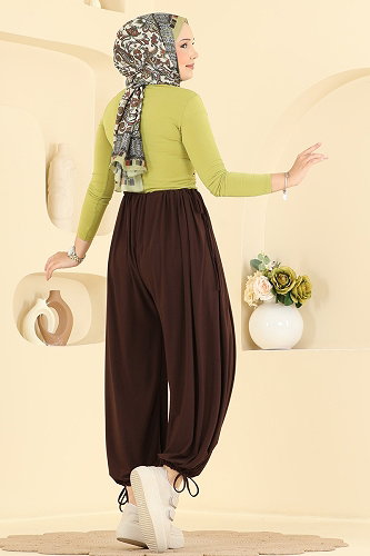 moda selvim Pants 5679ZNNK1102 Bitter Brown - Thumbnail