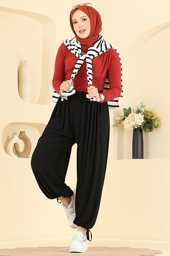 moda selvim Pants 5679ZNNK1102 Black - Thumbnail
