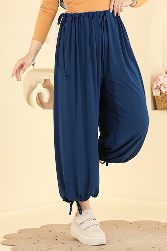moda selvim بنطلون أزرق غامق 5679ZNNK1102 - Thumbnail