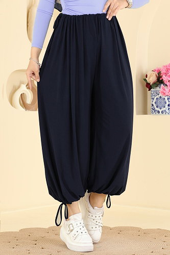 moda selvim Pants 5679ZNNK1102 Dark Navy Blue - Thumbnail