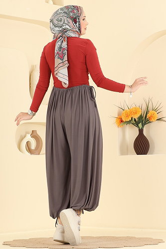 moda selvim بنطلون بيج غامق 5679ZNNK1102 - Thumbnail