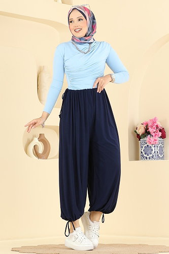 moda selvim Pants 5679ZNNK1102 Navy Blue - Thumbnail