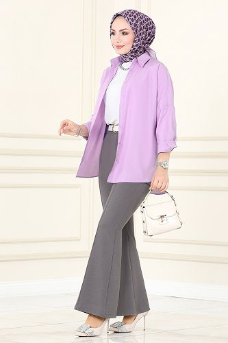 moda selvim Pants 5730AYD574 Anthracite - Thumbnail