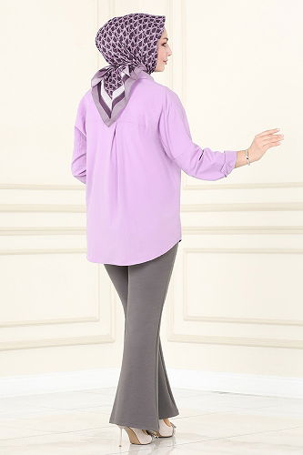 moda selvim بنطلون رمادي غامق 5730AYD574 - Thumbnail