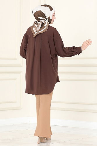 moda selvim بنطلون بيج غامق 5730AYD574 - Thumbnail