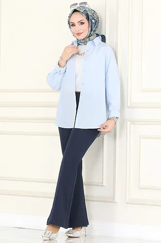 moda selvim Pants 5730AYD574 Navy Blue - Thumbnail