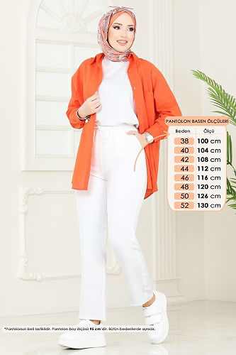 moda selvim Pants 6626YG95 Ecru - Thumbnail