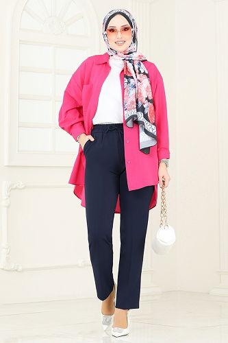 moda selvim بنطلون كحلي 6626YG95 - Thumbnail